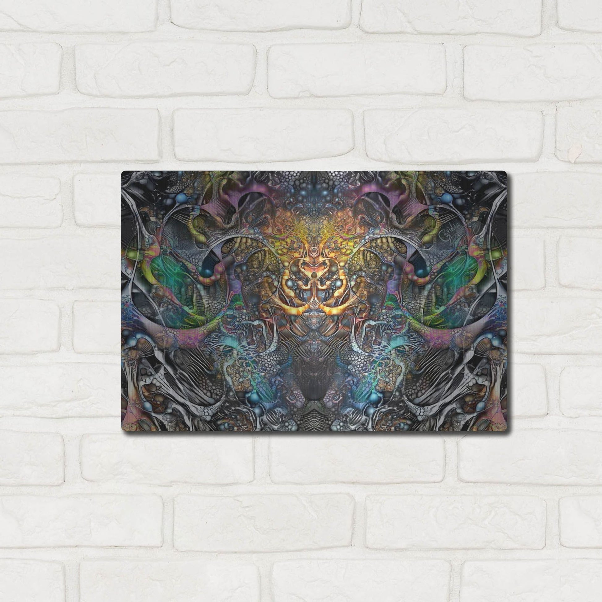 Luxe Metal Art 'Cernunnos' by Pedro Gavidia, Metal Wall Art,16x12