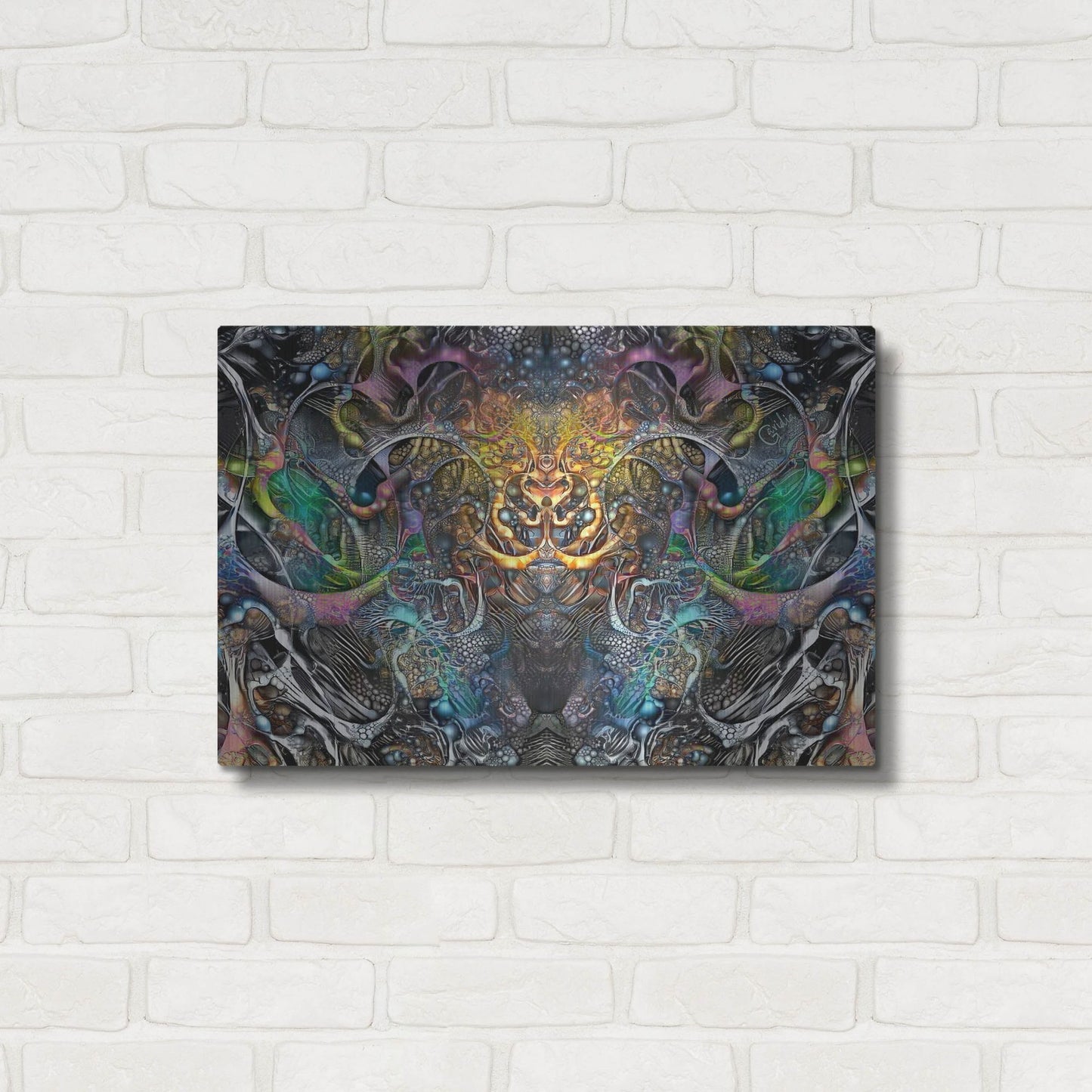 Luxe Metal Art 'Cernunnos' by Pedro Gavidia, Metal Wall Art,24x16