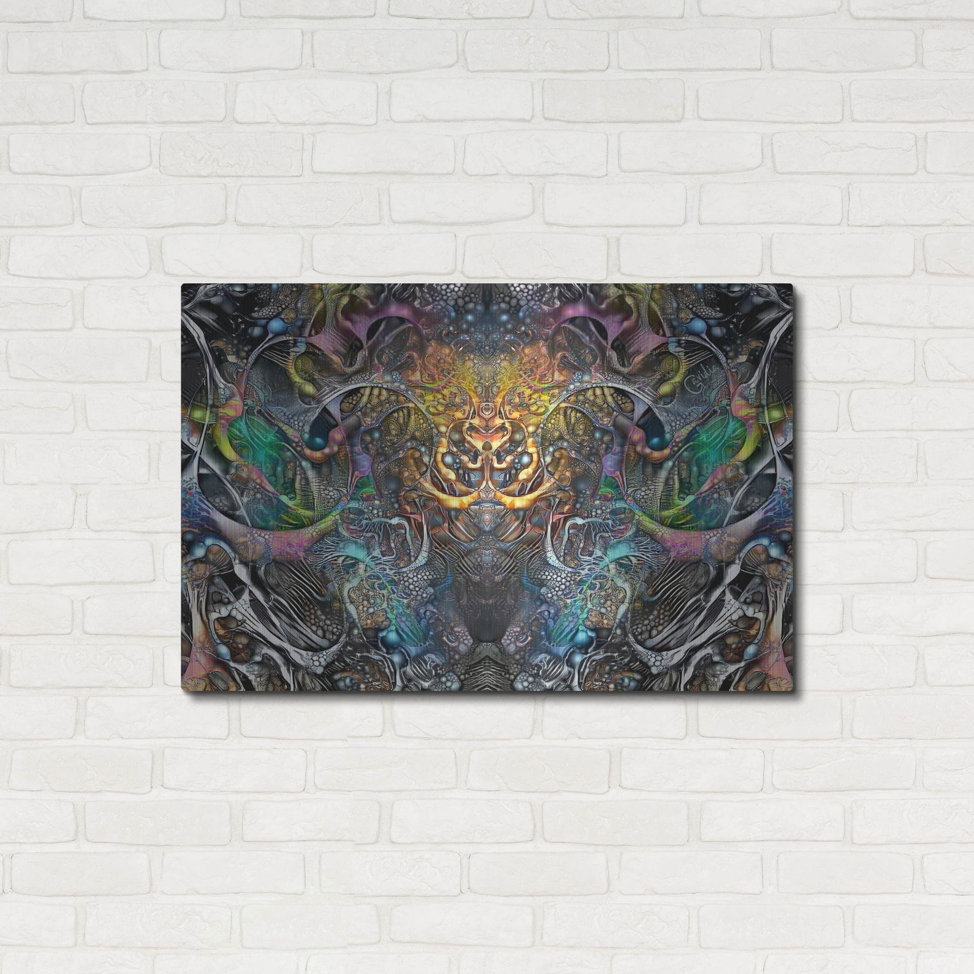 Luxe Metal Art 'Cernunnos' by Pedro Gavidia, Metal Wall Art,36x24