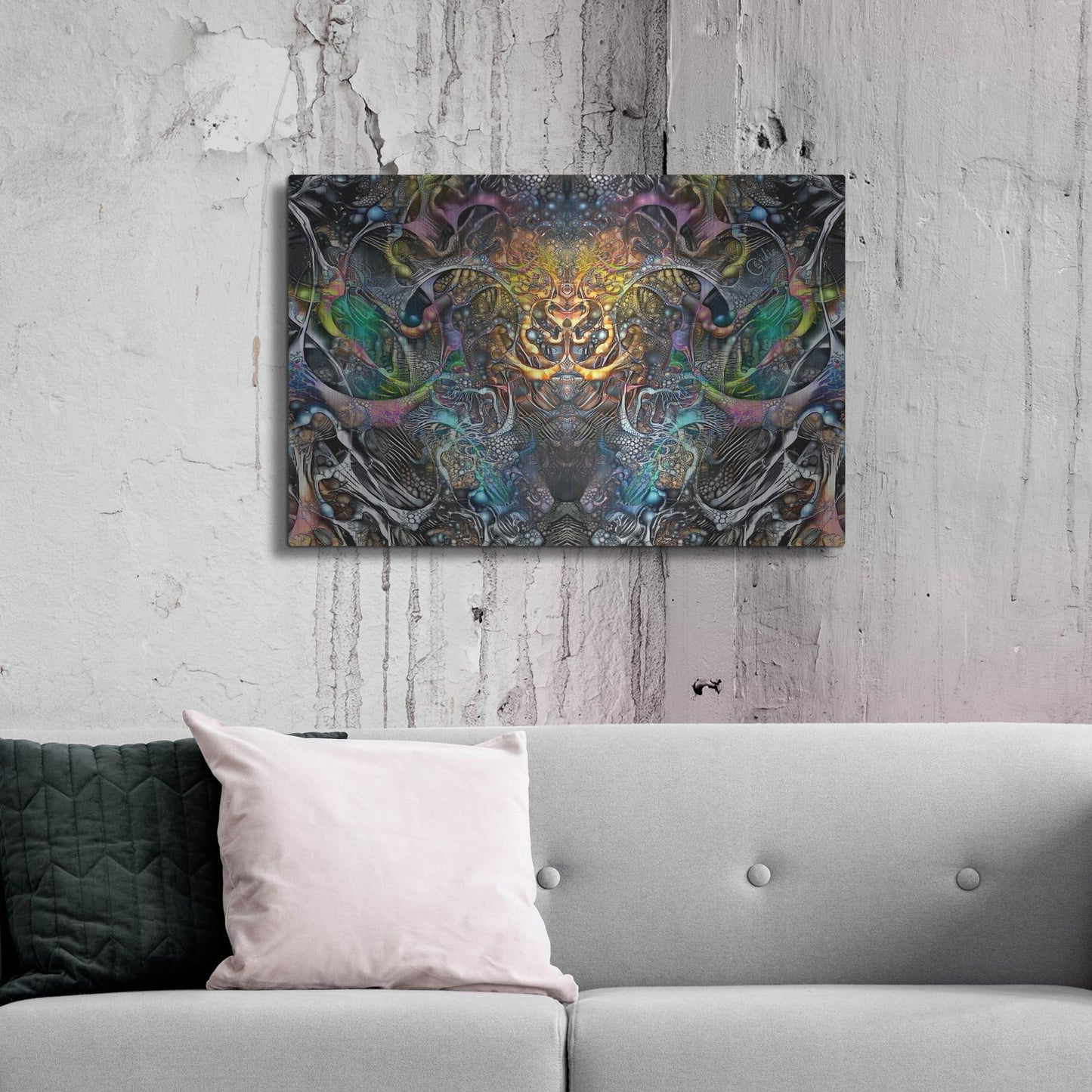 Luxe Metal Art 'Cernunnos' by Pedro Gavidia, Metal Wall Art,36x24