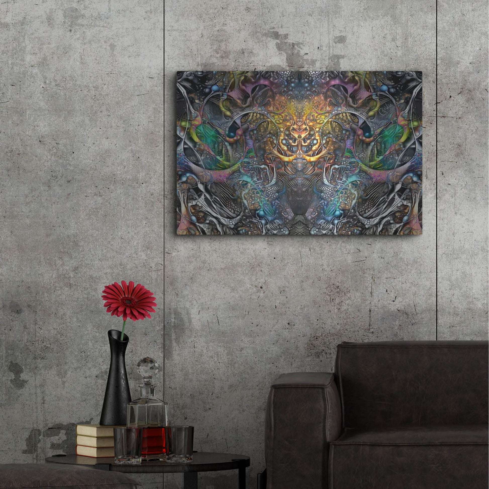 Luxe Metal Art 'Cernunnos' by Pedro Gavidia, Metal Wall Art,36x24