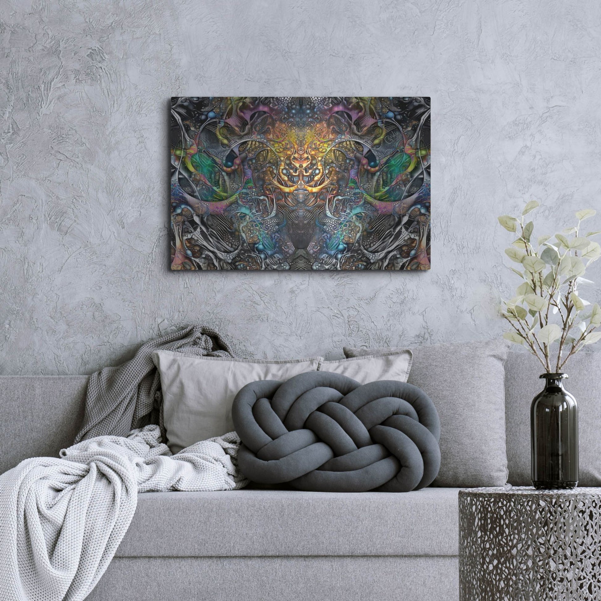 Luxe Metal Art 'Cernunnos' by Pedro Gavidia, Metal Wall Art,36x24