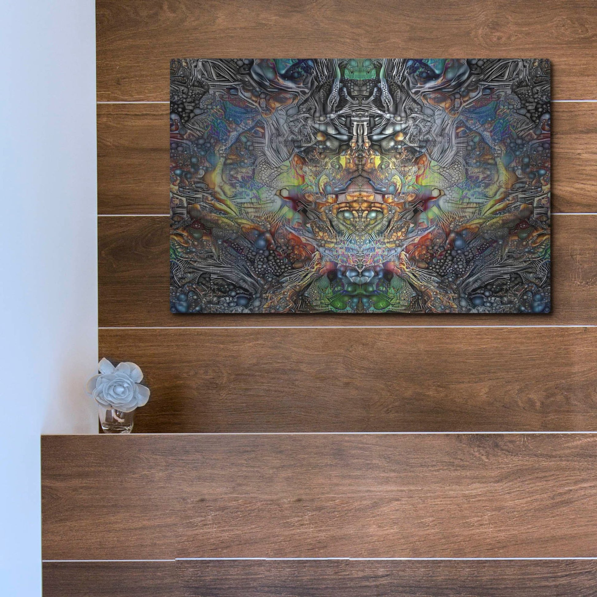 Luxe Metal Art 'Cosmogon' by Pedro Gavidia, Metal Wall Art,16x12