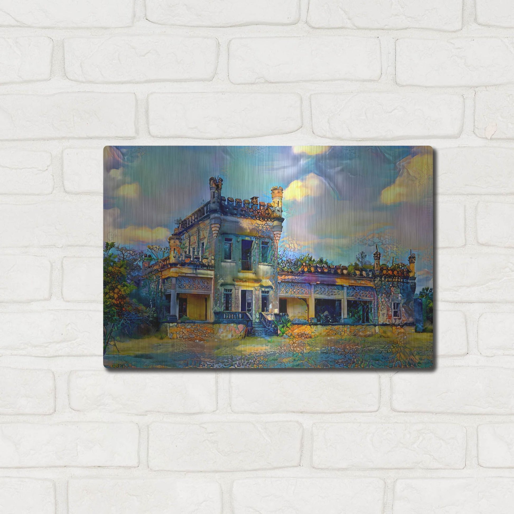 Luxe Metal Art 'El Mante Tamaulipas Mexico Castle Of Nueva Apolonia' by Pedro Gavidia, Metal Wall Art,16x12