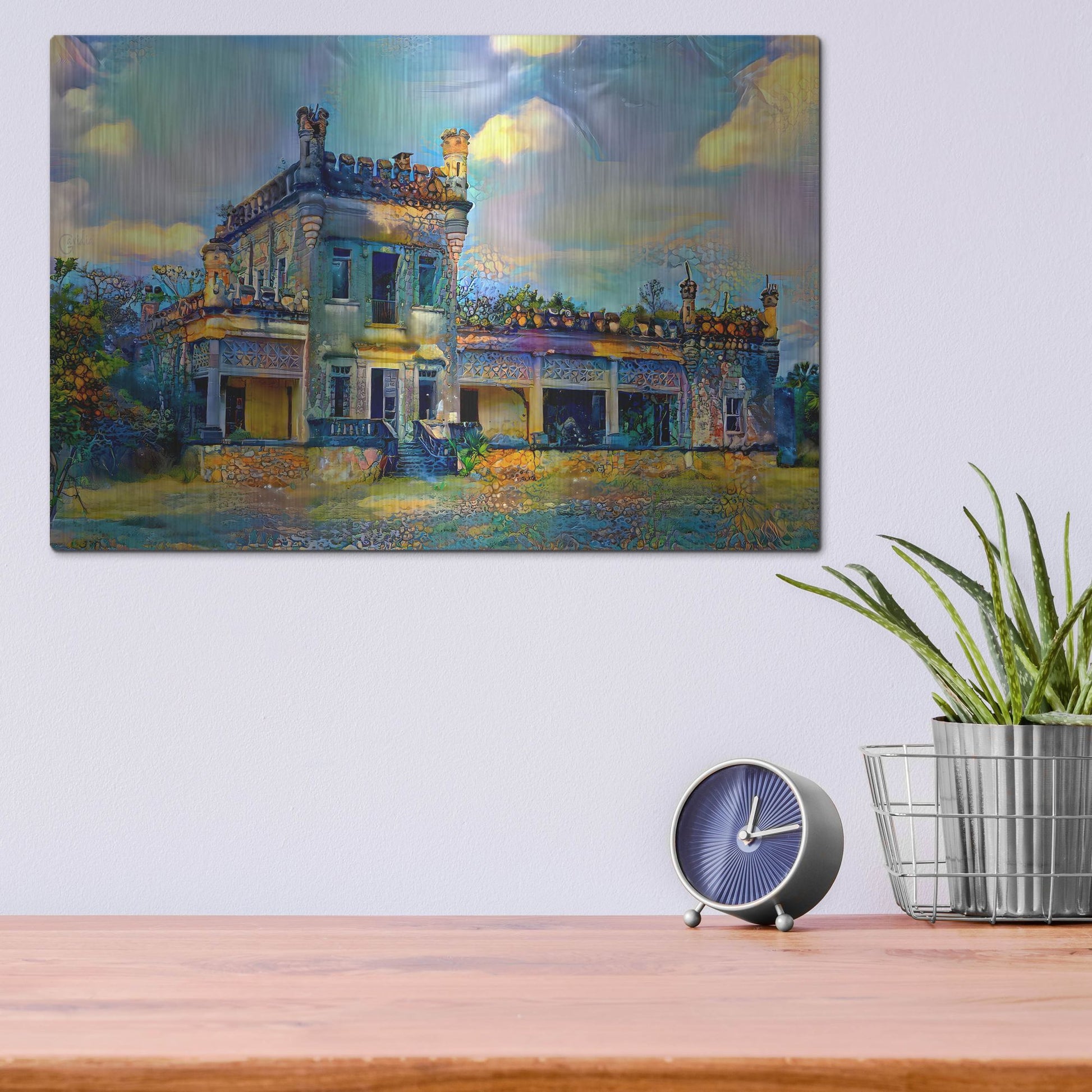 Luxe Metal Art 'El Mante Tamaulipas Mexico Castle Of Nueva Apolonia' by Pedro Gavidia, Metal Wall Art,16x12