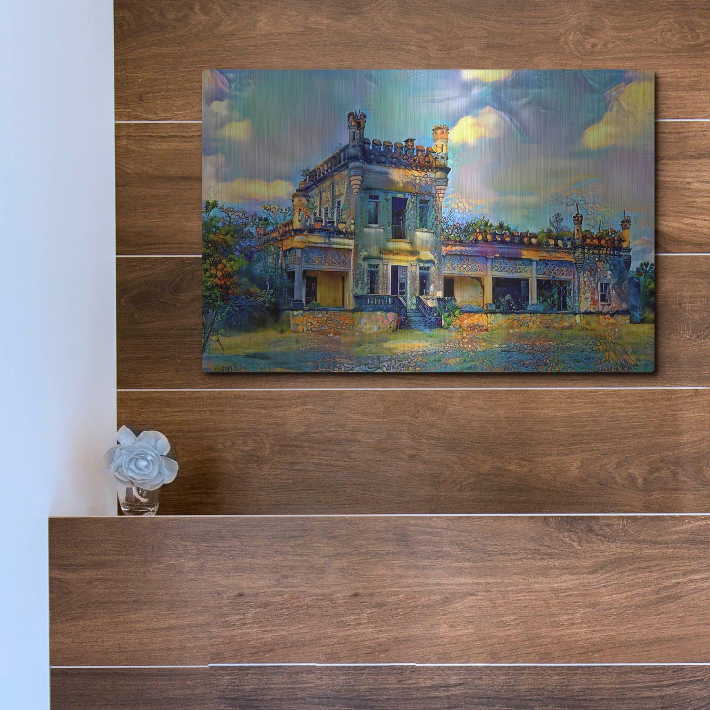 Luxe Metal Art 'El Mante Tamaulipas Mexico Castle Of Nueva Apolonia' by Pedro Gavidia, Metal Wall Art,16x12