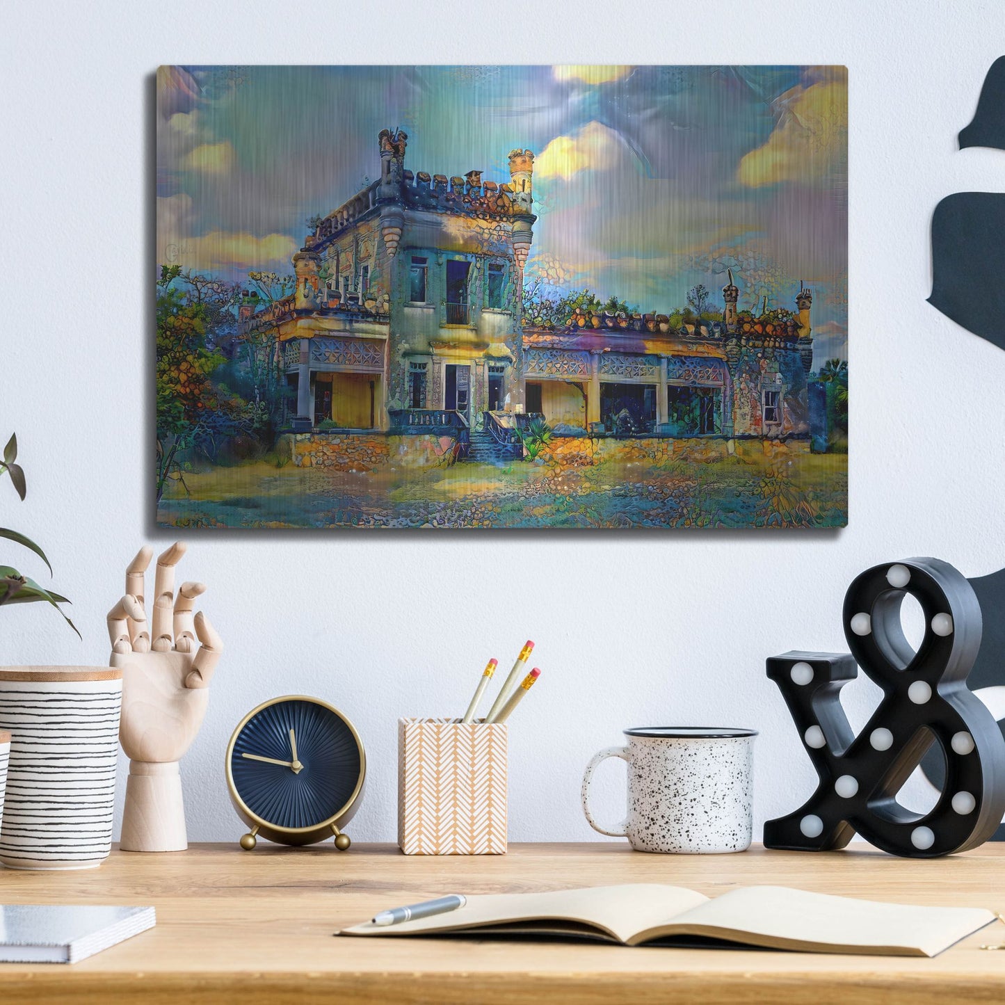 Luxe Metal Art 'El Mante Tamaulipas Mexico Castle Of Nueva Apolonia' by Pedro Gavidia, Metal Wall Art,16x12