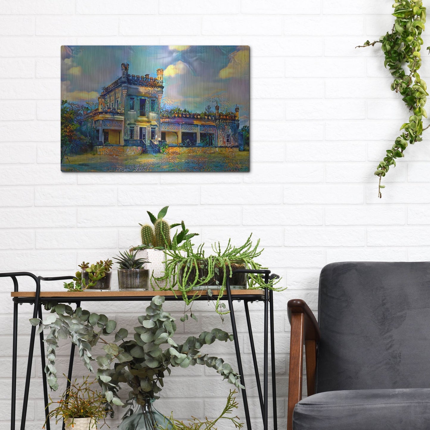 Luxe Metal Art 'El Mante Tamaulipas Mexico Castle Of Nueva Apolonia' by Pedro Gavidia, Metal Wall Art,16x12