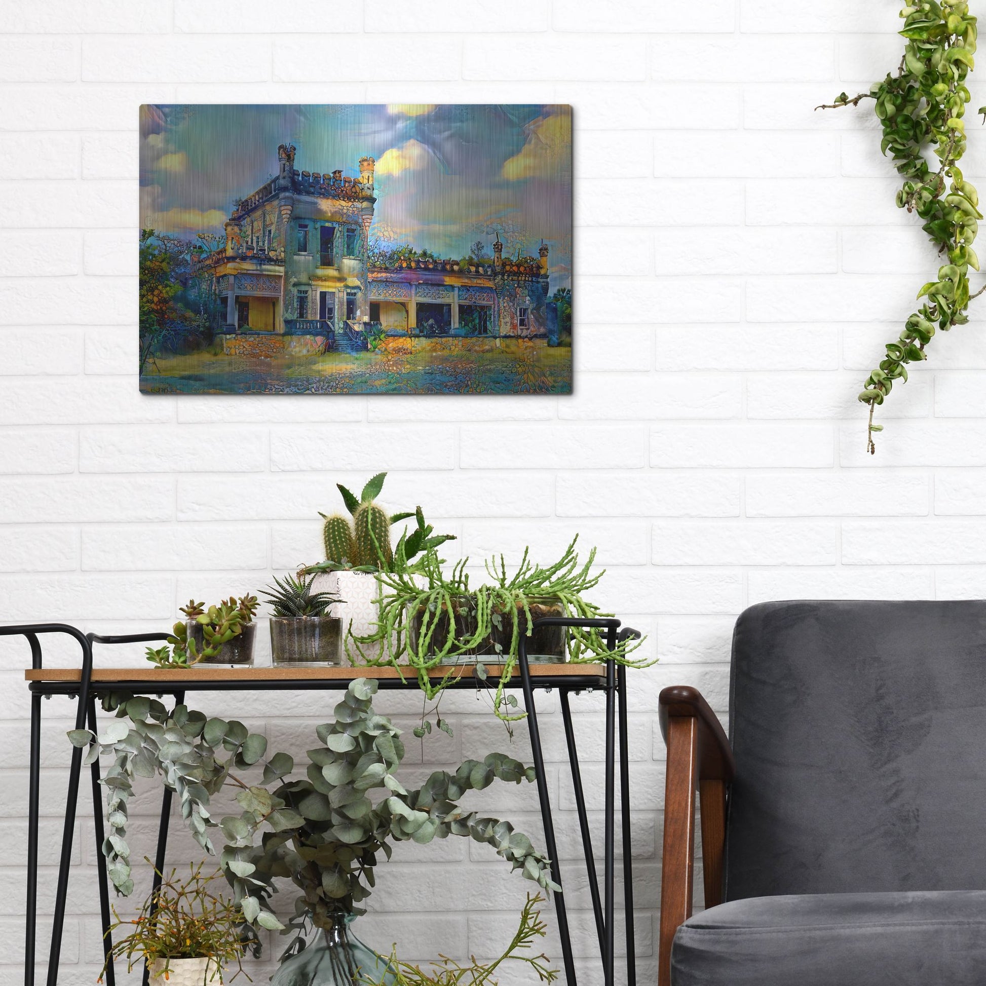 Luxe Metal Art 'El Mante Tamaulipas Mexico Castle Of Nueva Apolonia' by Pedro Gavidia, Metal Wall Art,16x12