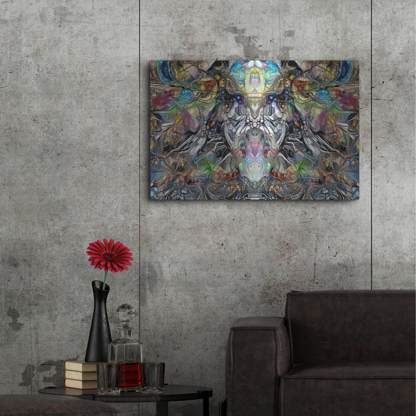 Luxe Metal Art 'Enigmatic Faces' by Pedro Gavidia, Metal Wall Art,36x24