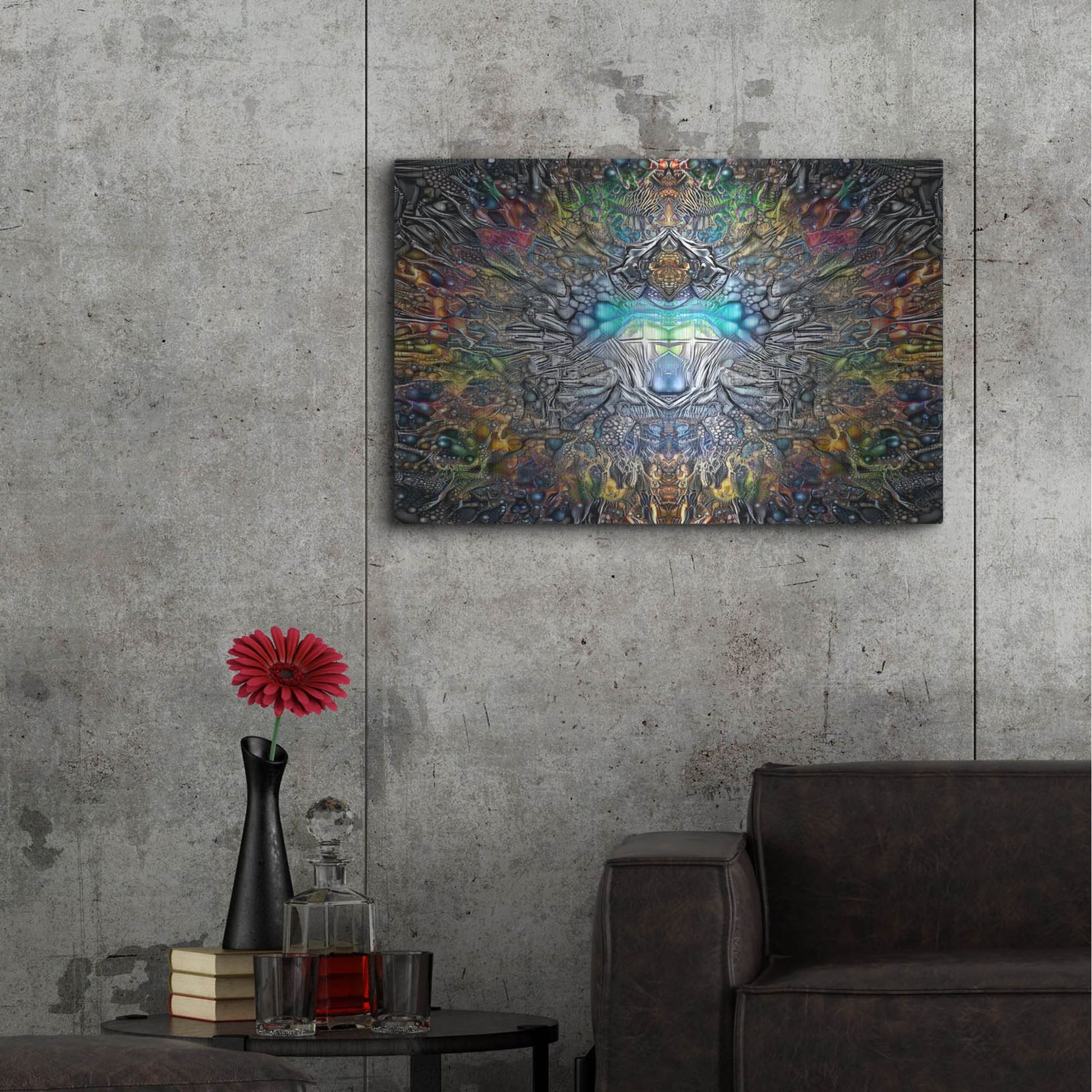 Luxe Metal Art 'Fifth Sun' by Pedro Gavidia, Metal Wall Art,36x24