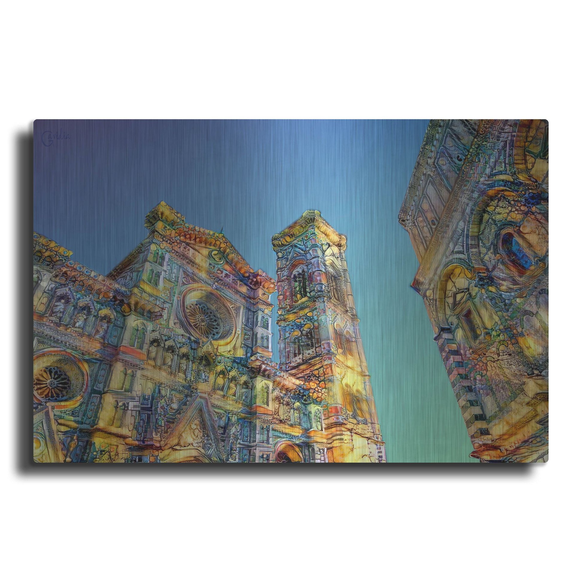 Luxe Metal Art 'Florence Italy Cathedral Of Saint Mary Of The Flower Ver2' by Pedro Gavidia, Metal Wall Art