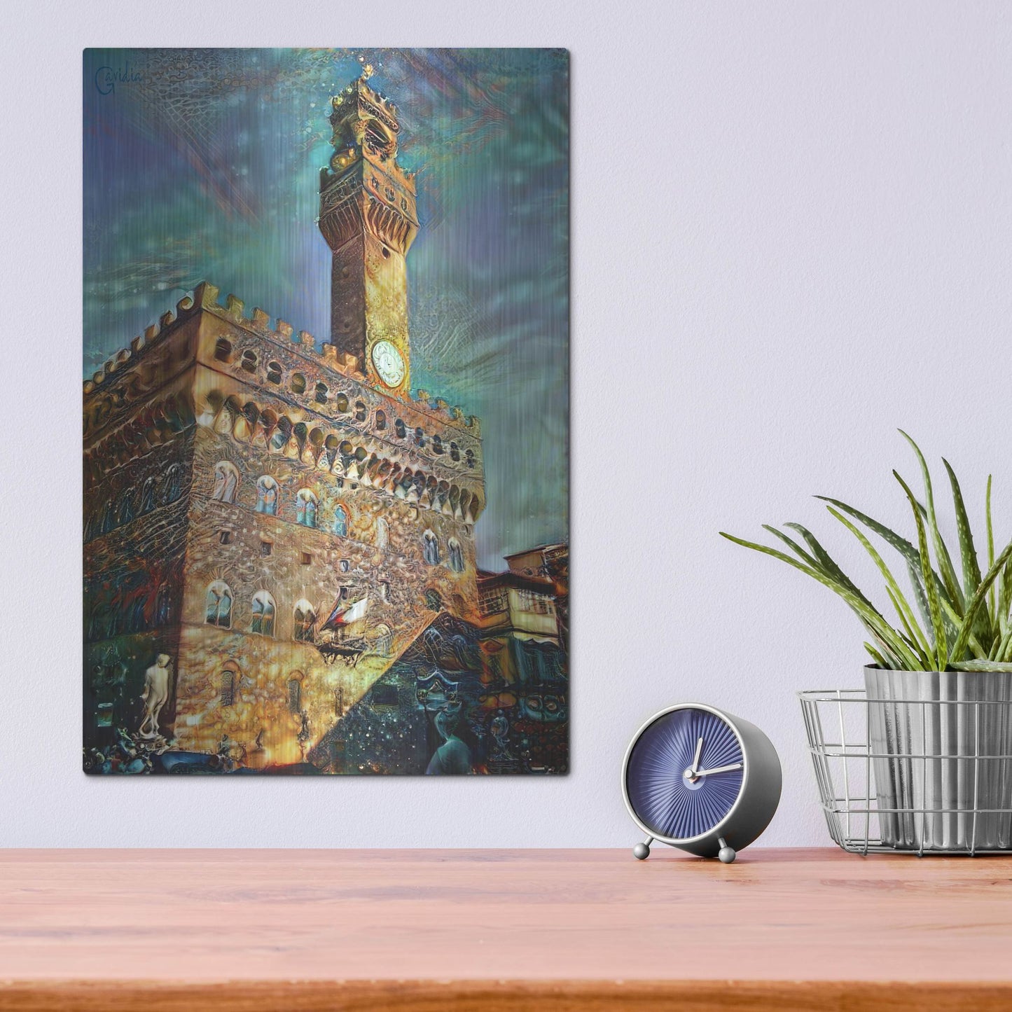 Luxe Metal Art 'Florence Italy Palazzo Vecchio' by Pedro Gavidia, Metal Wall Art,12x16