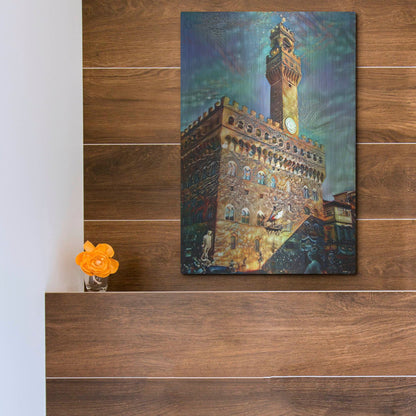 Luxe Metal Art 'Florence Italy Palazzo Vecchio' by Pedro Gavidia, Metal Wall Art,12x16