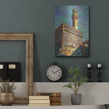 Luxe Metal Art 'Florence Italy Palazzo Vecchio' by Pedro Gavidia, Metal Wall Art,12x16