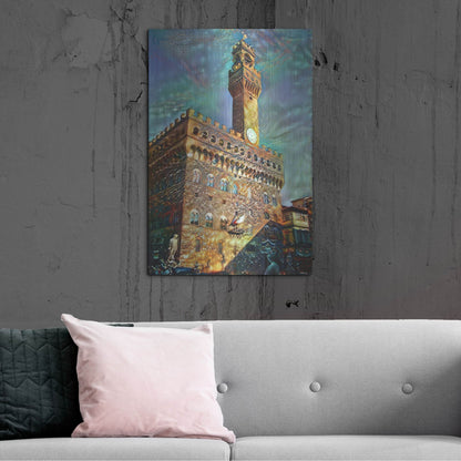 Luxe Metal Art 'Florence Italy Palazzo Vecchio' by Pedro Gavidia, Metal Wall Art,24x36