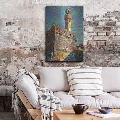 Luxe Metal Art 'Florence Italy Palazzo Vecchio' by Pedro Gavidia, Metal Wall Art,24x36