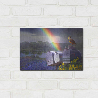 Luxe Metal Art 'Mailboxes' by Chris Vest, Metal Wall Art,16x12