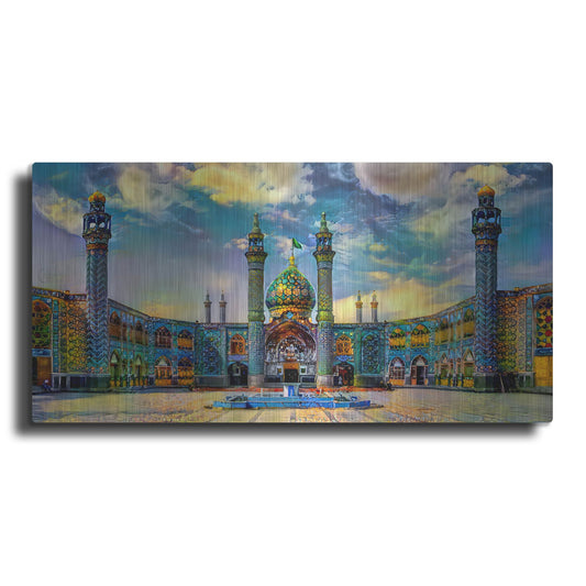 Luxe Metal Art 'Isfahan Iran Hilal Ibn Ali Mausoleum' by Pedro Gavidia, Metal Wall Art