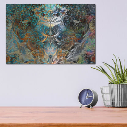 Luxe Metal Art 'Jade Mask' by Pedro Gavidia, Metal Wall Art,16x12