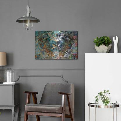 Luxe Metal Art 'Jade Mask' by Pedro Gavidia, Metal Wall Art,24x16