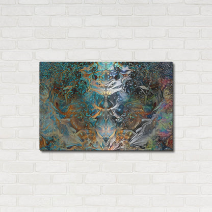 Luxe Metal Art 'Jade Mask' by Pedro Gavidia, Metal Wall Art,36x24