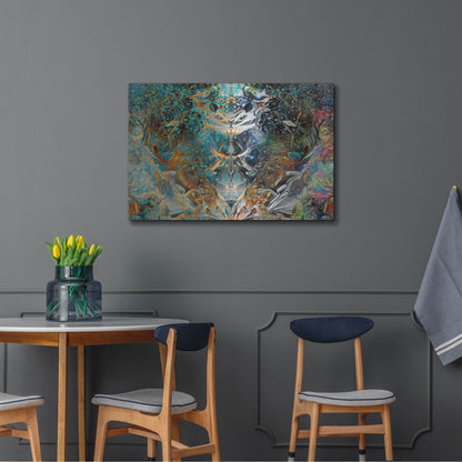 Luxe Metal Art 'Jade Mask' by Pedro Gavidia, Metal Wall Art,36x24