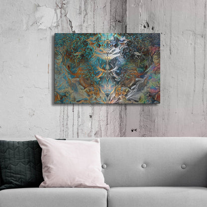 Luxe Metal Art 'Jade Mask' by Pedro Gavidia, Metal Wall Art,36x24