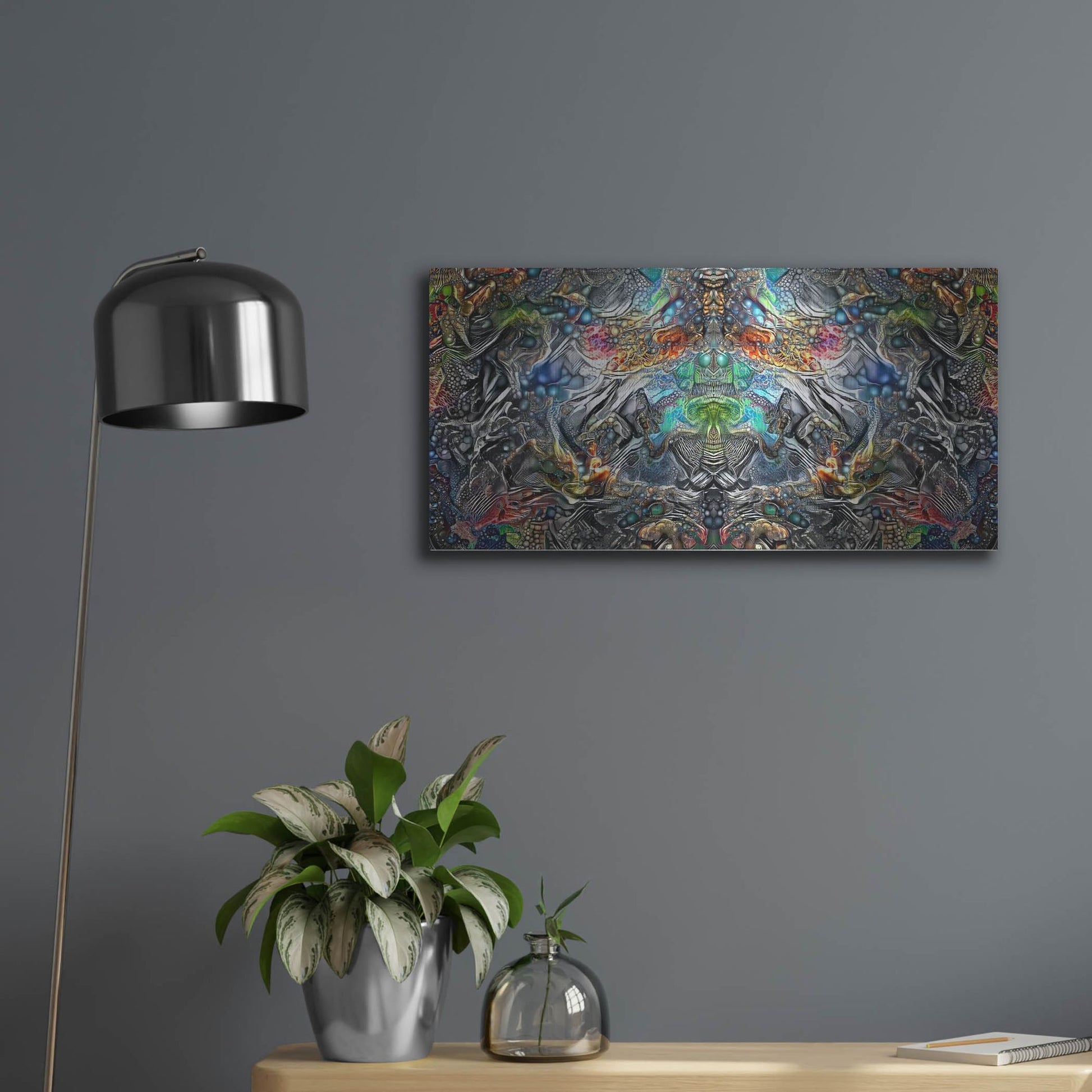 Luxe Metal Art 'Maria Sabinas Trance' by Pedro Gavidia, Metal Wall Art,24x12