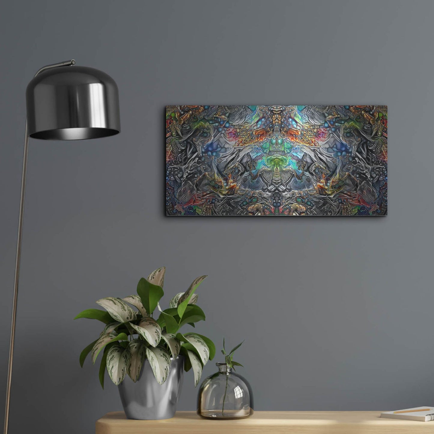 Luxe Metal Art 'Maria Sabinas Trance' by Pedro Gavidia, Metal Wall Art,24x12