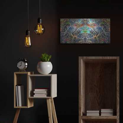 Luxe Metal Art 'Maria Sabinas Trance' by Pedro Gavidia, Metal Wall Art,24x12