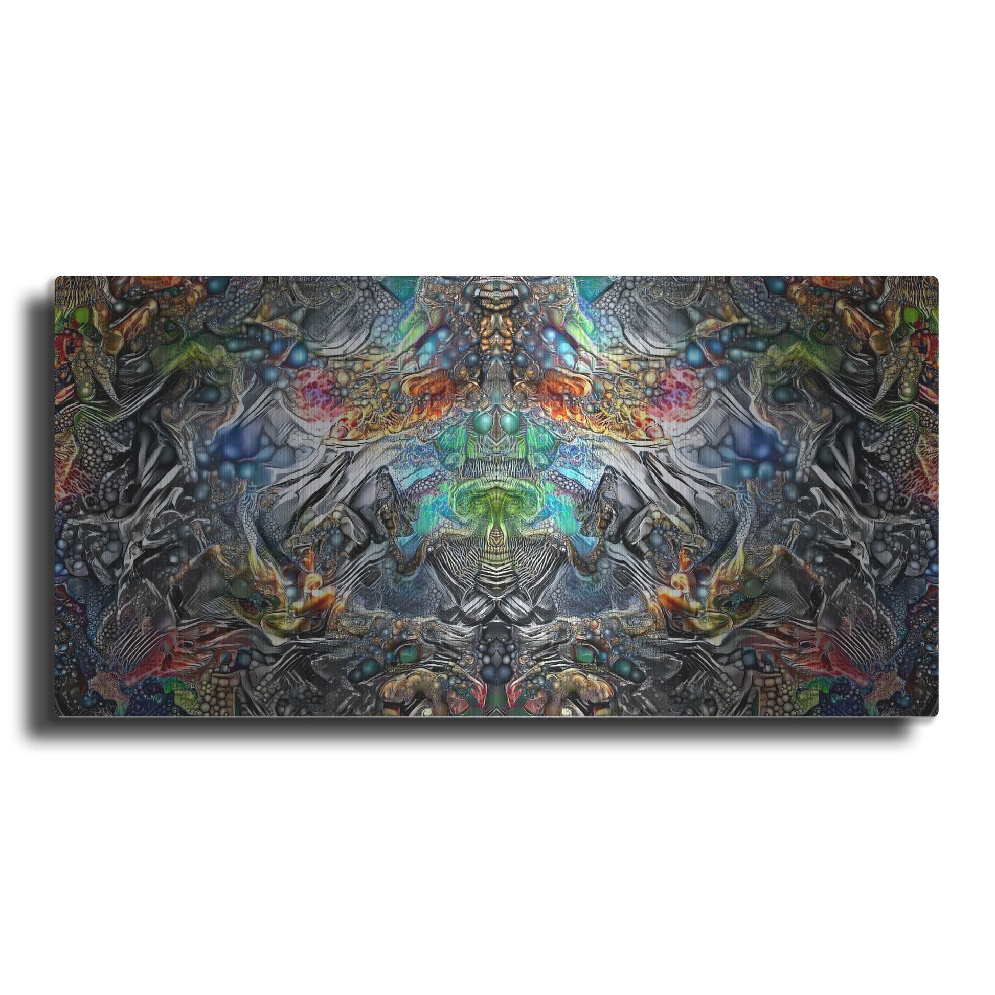 Luxe Metal Art 'Maria Sabinas Trance' by Pedro Gavidia, Metal Wall Art,24x12