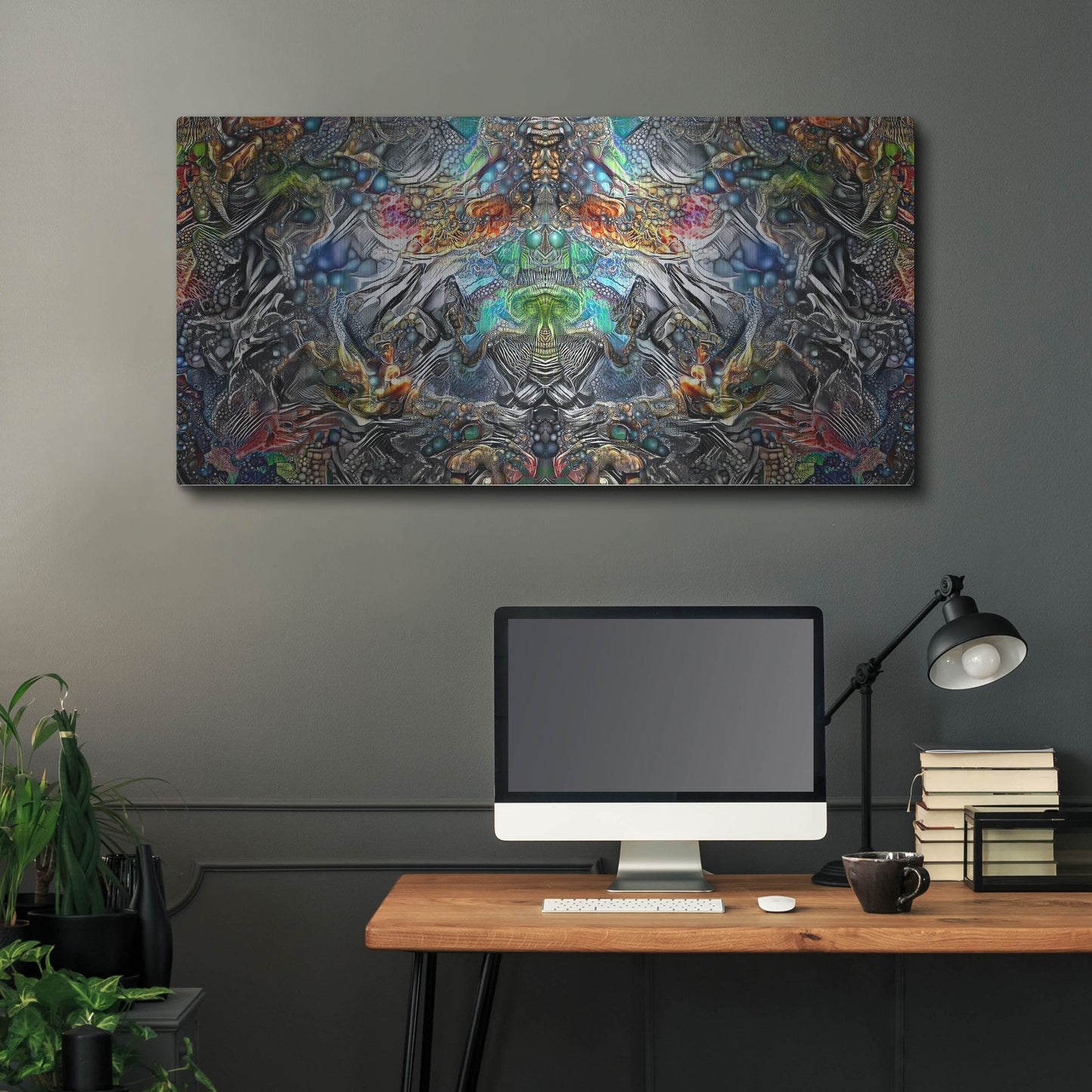 Luxe Metal Art 'Maria Sabinas Trance' by Pedro Gavidia, Metal Wall Art,48x24