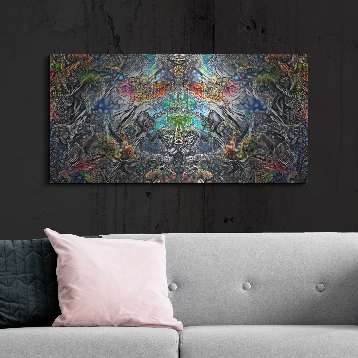 Luxe Metal Art 'Maria Sabinas Trance' by Pedro Gavidia, Metal Wall Art,48x24