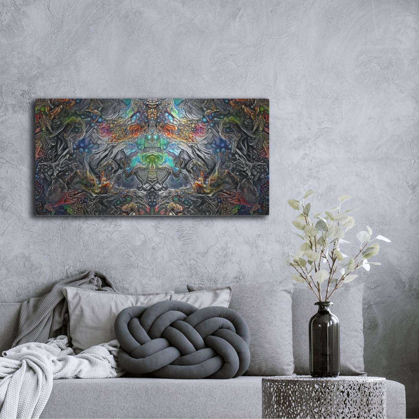 Luxe Metal Art 'Maria Sabinas Trance' by Pedro Gavidia, Metal Wall Art,48x24