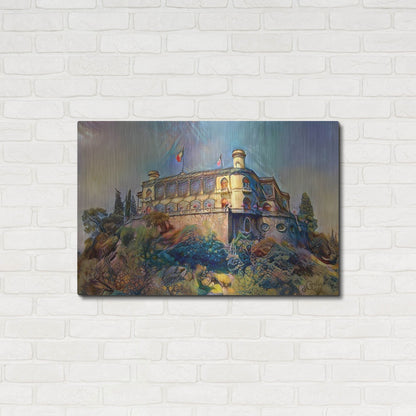 Luxe Metal Art 'Mexico City Chapultepec Castle Ver2' by Pedro Gavidia, Metal Wall Art,36x24