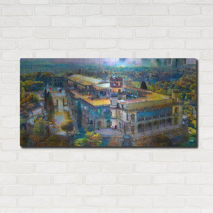 Luxe Metal Art 'Mexico City Chapultepec Castle' by Pedro Gavidia, Metal Wall Art,48x24
