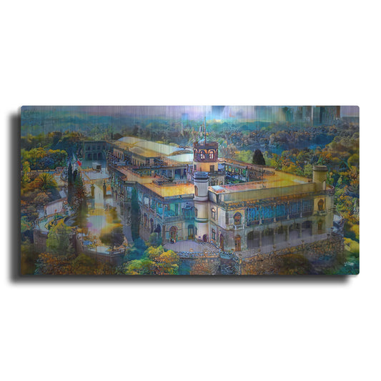 Luxe Metal Art 'Mexico City Chapultepec Castle' by Pedro Gavidia, Metal Wall Art
