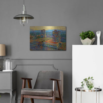 Luxe Metal Art 'Mexico City Ciudad Universitaria University City' by Pedro Gavidia, Metal Wall Art,24x16