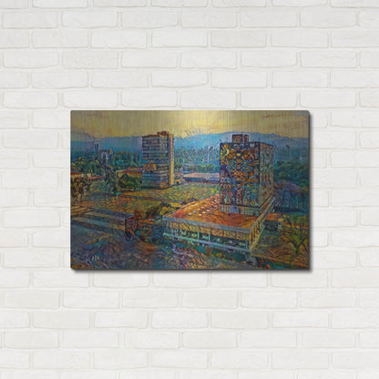 Luxe Metal Art 'Mexico City Ciudad Universitaria University City' by Pedro Gavidia, Metal Wall Art,36x24