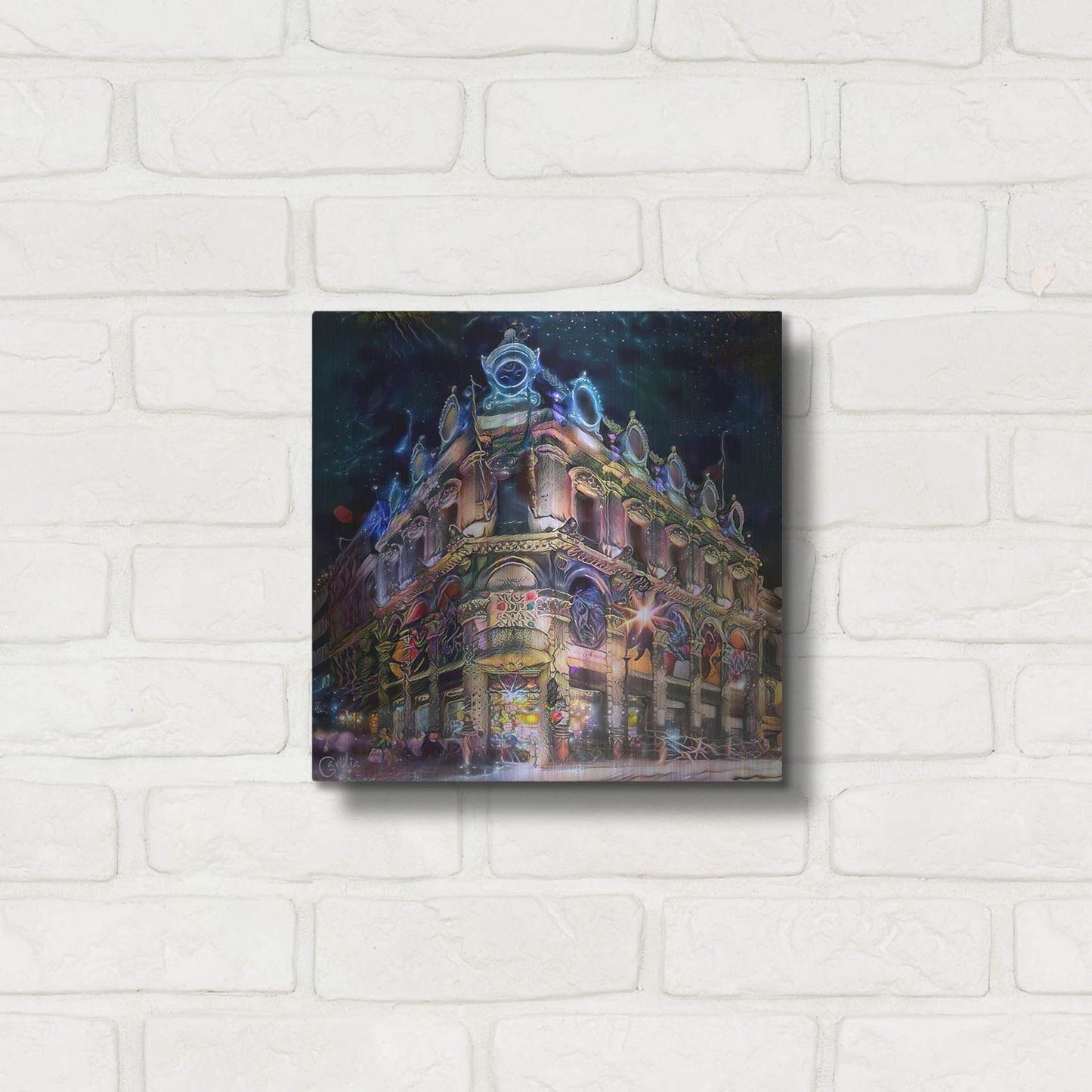 Luxe Metal Art 'Mexico City Estanquillo Museum' by Pedro Gavidia, Metal Wall Art,12x12