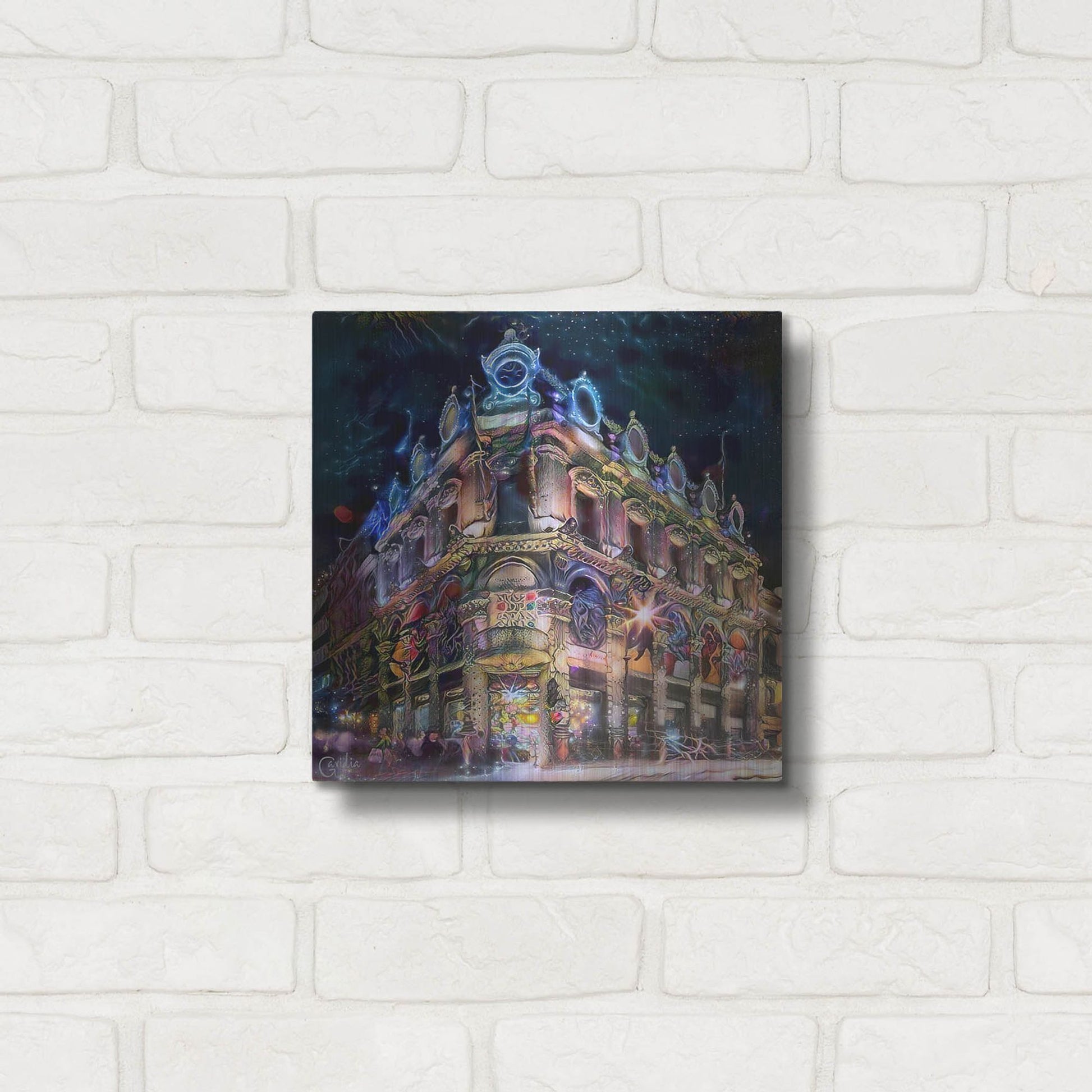 Luxe Metal Art 'Mexico City Estanquillo Museum' by Pedro Gavidia, Metal Wall Art,12x12