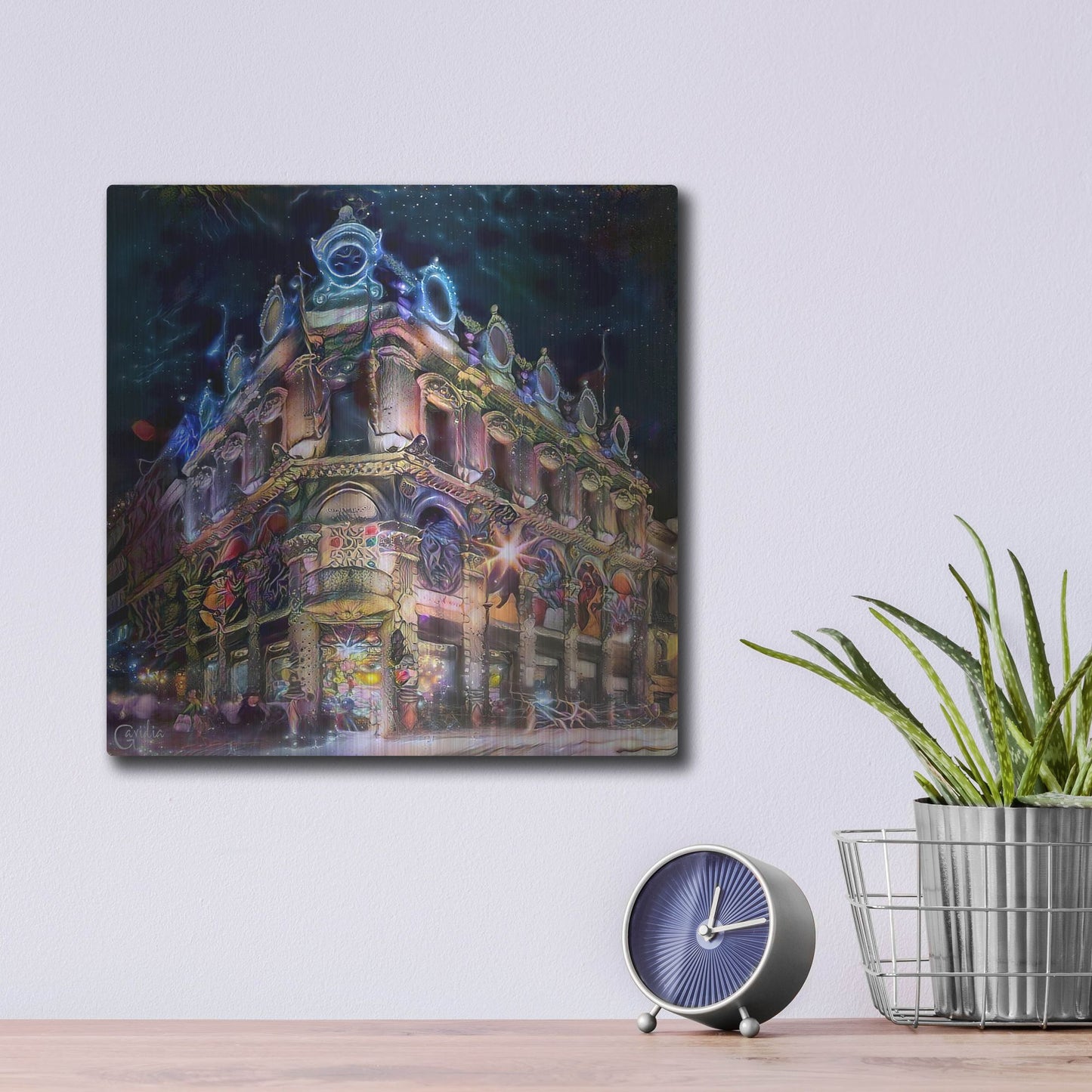 Luxe Metal Art 'Mexico City Estanquillo Museum' by Pedro Gavidia, Metal Wall Art,12x12