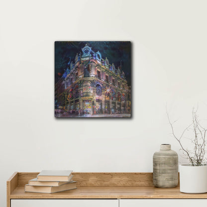 Luxe Metal Art 'Mexico City Estanquillo Museum' by Pedro Gavidia, Metal Wall Art,12x12