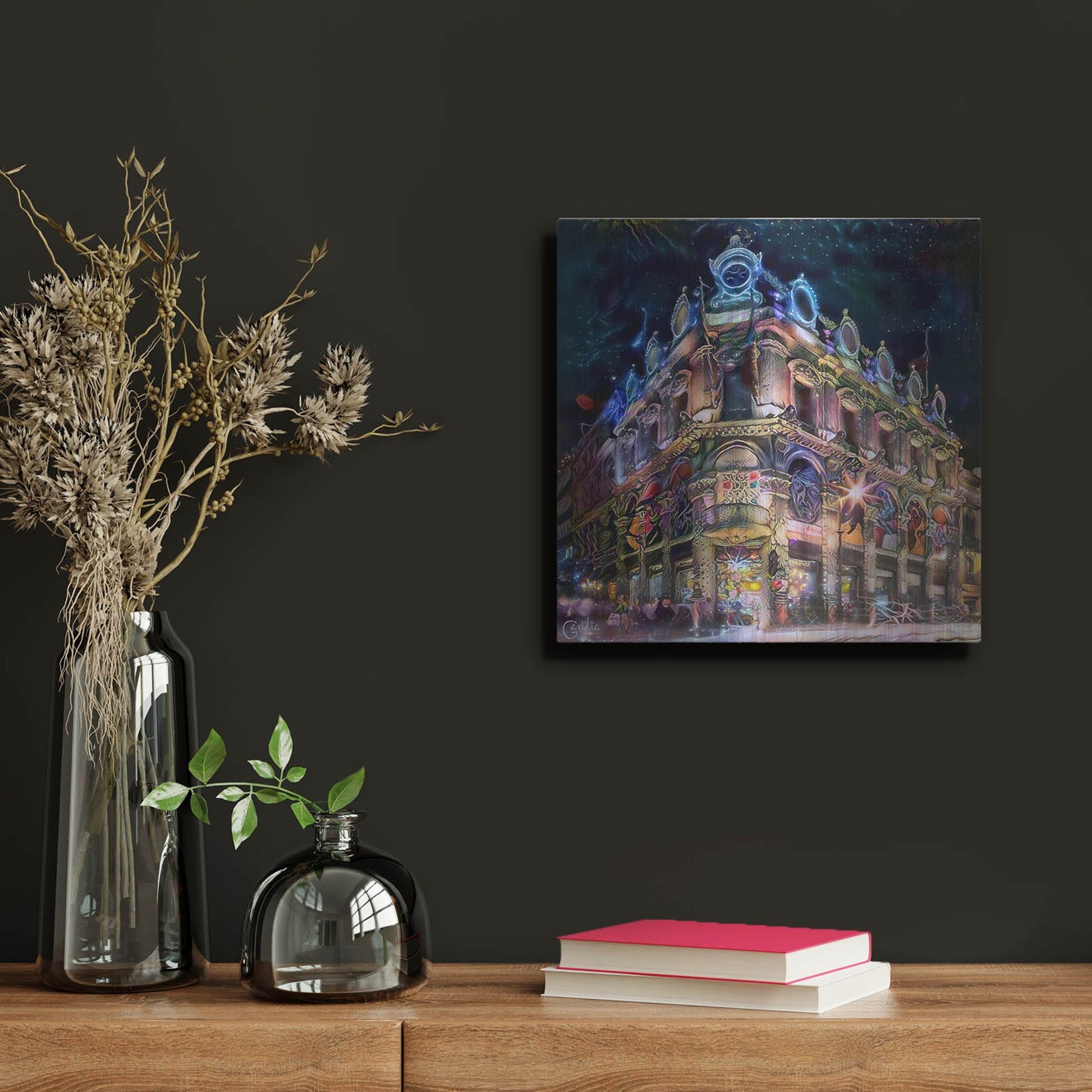 Luxe Metal Art 'Mexico City Estanquillo Museum' by Pedro Gavidia, Metal Wall Art,12x12