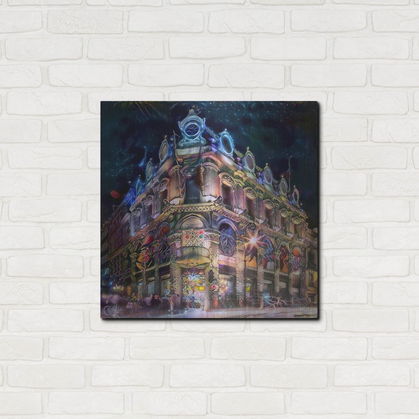 Luxe Metal Art 'Mexico City Estanquillo Museum' by Pedro Gavidia, Metal Wall Art,24x24