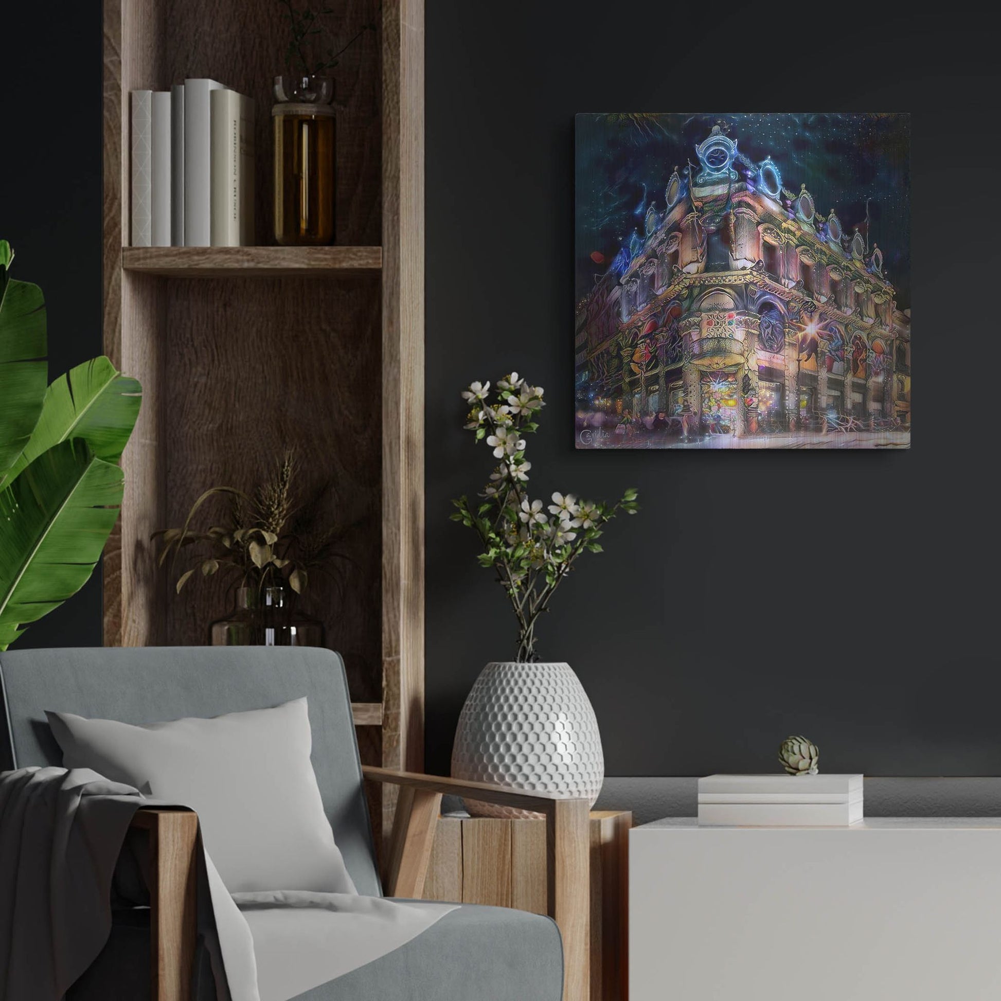 Luxe Metal Art 'Mexico City Estanquillo Museum' by Pedro Gavidia, Metal Wall Art,24x24