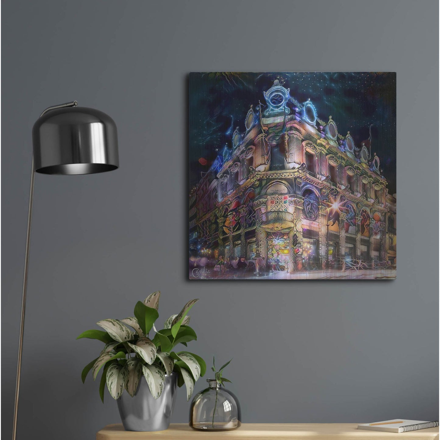 Luxe Metal Art 'Mexico City Estanquillo Museum' by Pedro Gavidia, Metal Wall Art,24x24