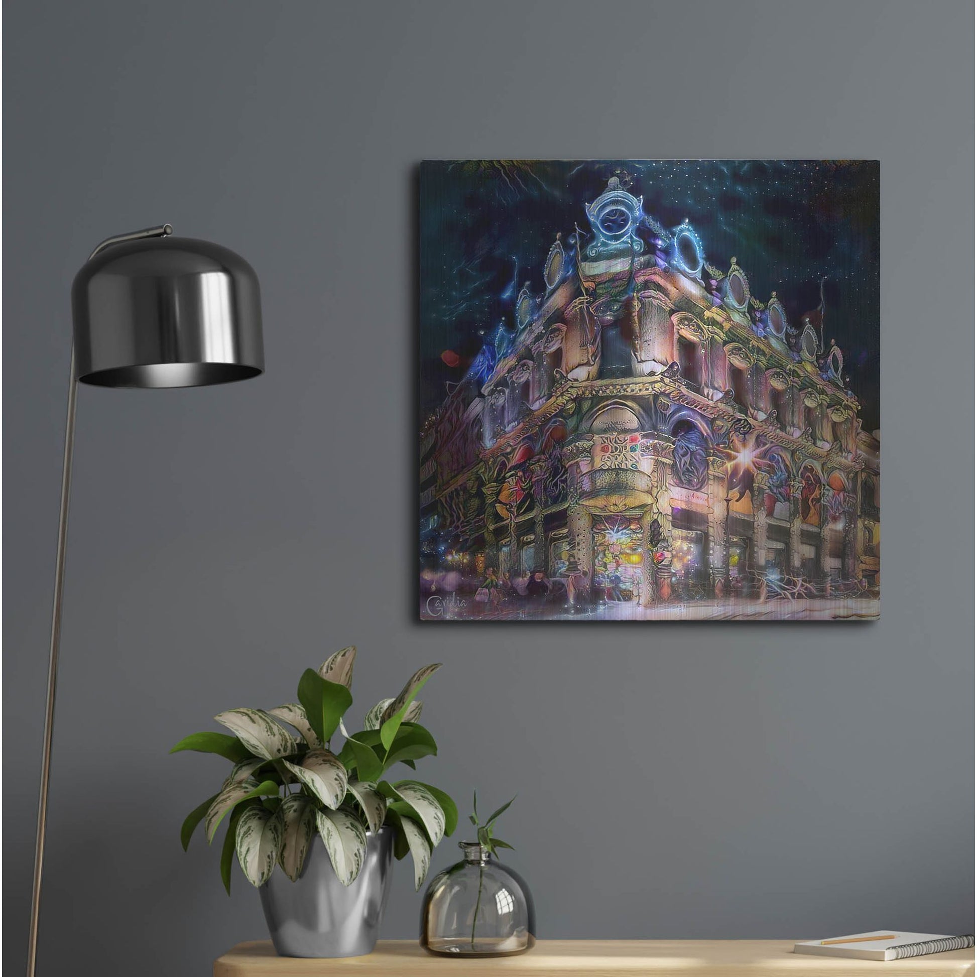 Luxe Metal Art 'Mexico City Estanquillo Museum' by Pedro Gavidia, Metal Wall Art,24x24