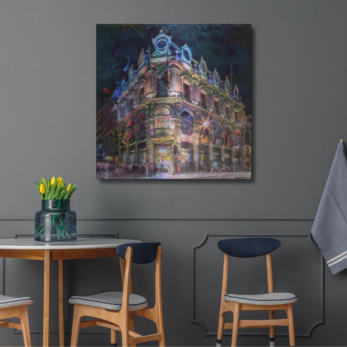 Luxe Metal Art 'Mexico City Estanquillo Museum' by Pedro Gavidia, Metal Wall Art,36x36